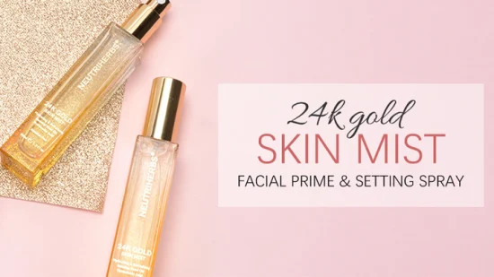 Névoa facial hidratante de marca própria profissional personalizada para iluminar ouro 24K